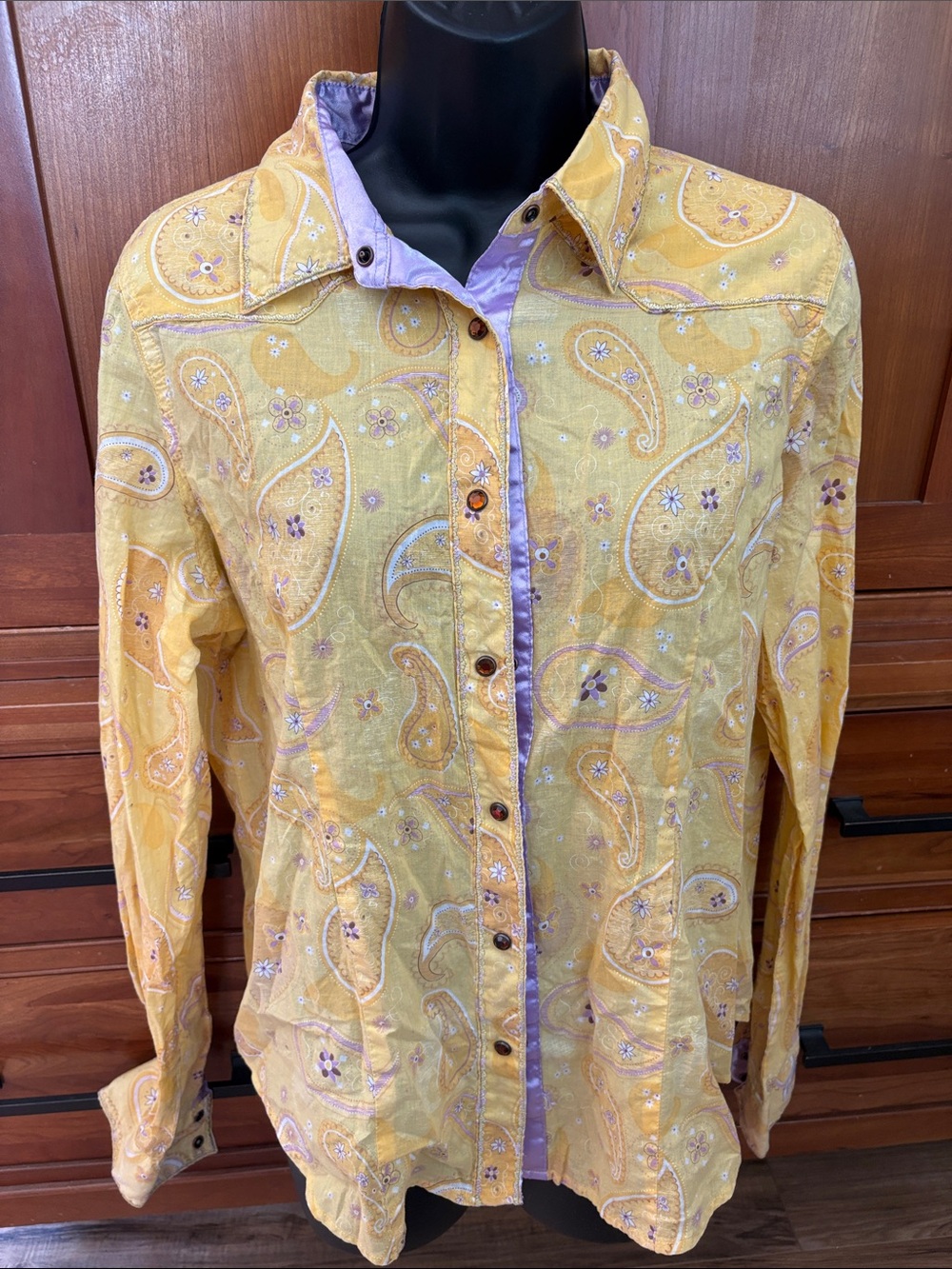 Twenty X Cowgirl Paisley snap-Down Shirt western Purple Accents